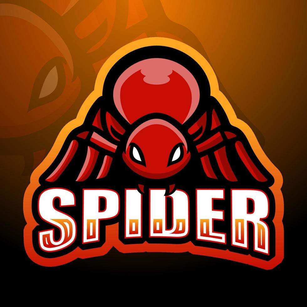 Spider mascot esport logo design vector