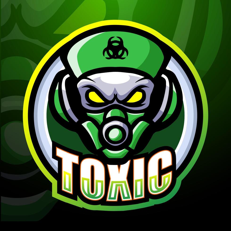 Toxic skull mascot esport logo design vector