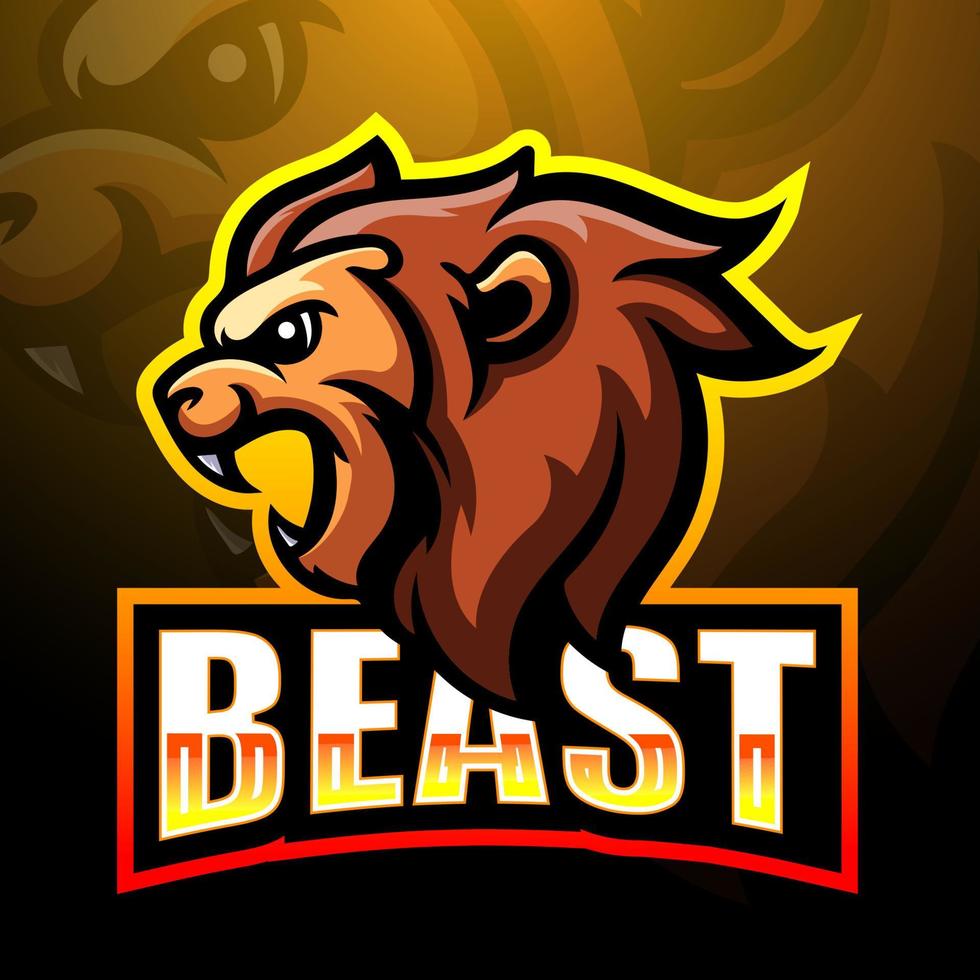 diseño de logotipo de esport de mascota de león vector