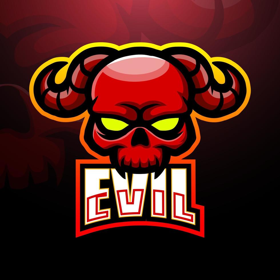 Skull devil mascot esport logo design vector