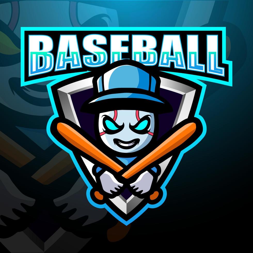 Baseball mascot esport logo design vector
