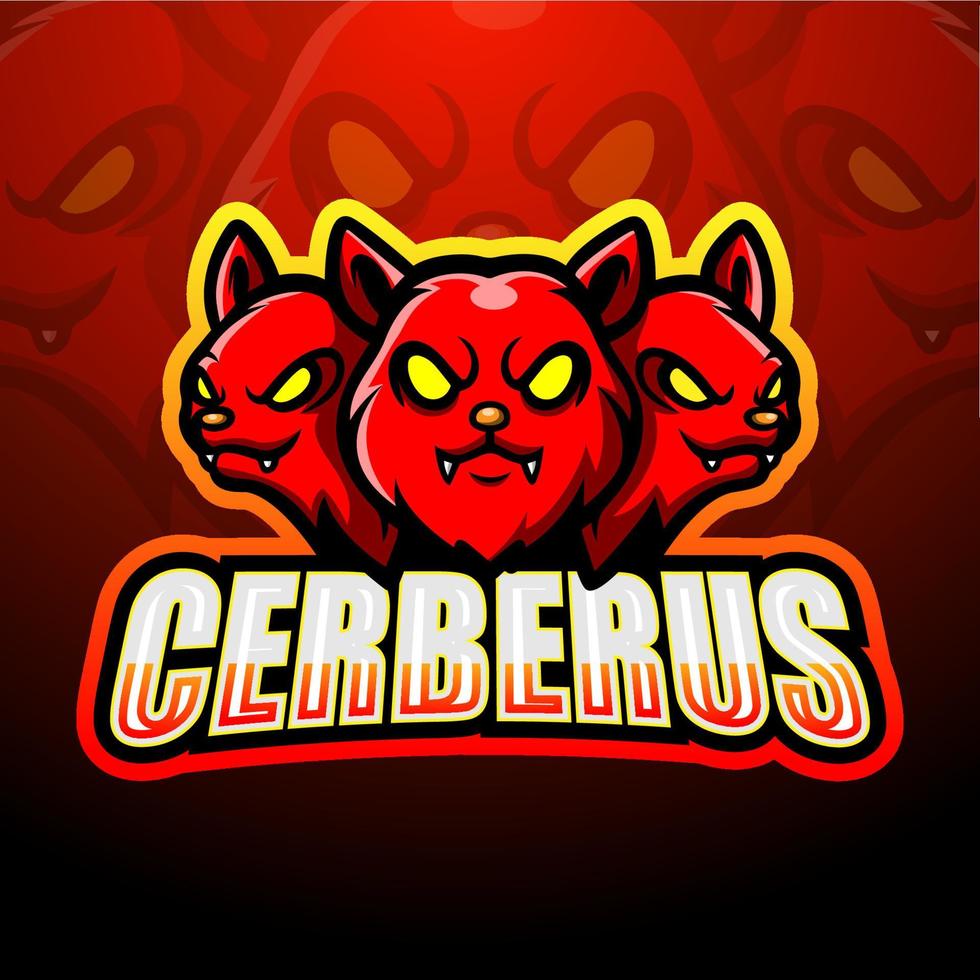 Cerberus mascot esport logo design vector