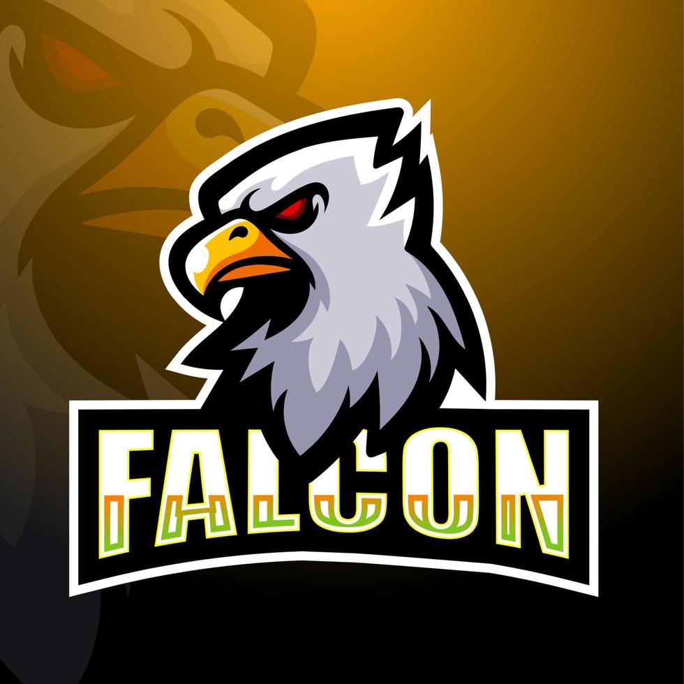 diseño de logotipo de esport de mascota de halcón vector