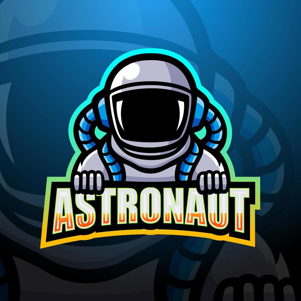 diseño de logotipo de esport de mascota de astronauta vector