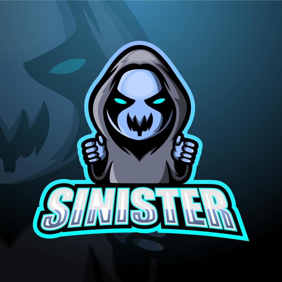 diseño de logotipo de esport de mascota siniestra vector