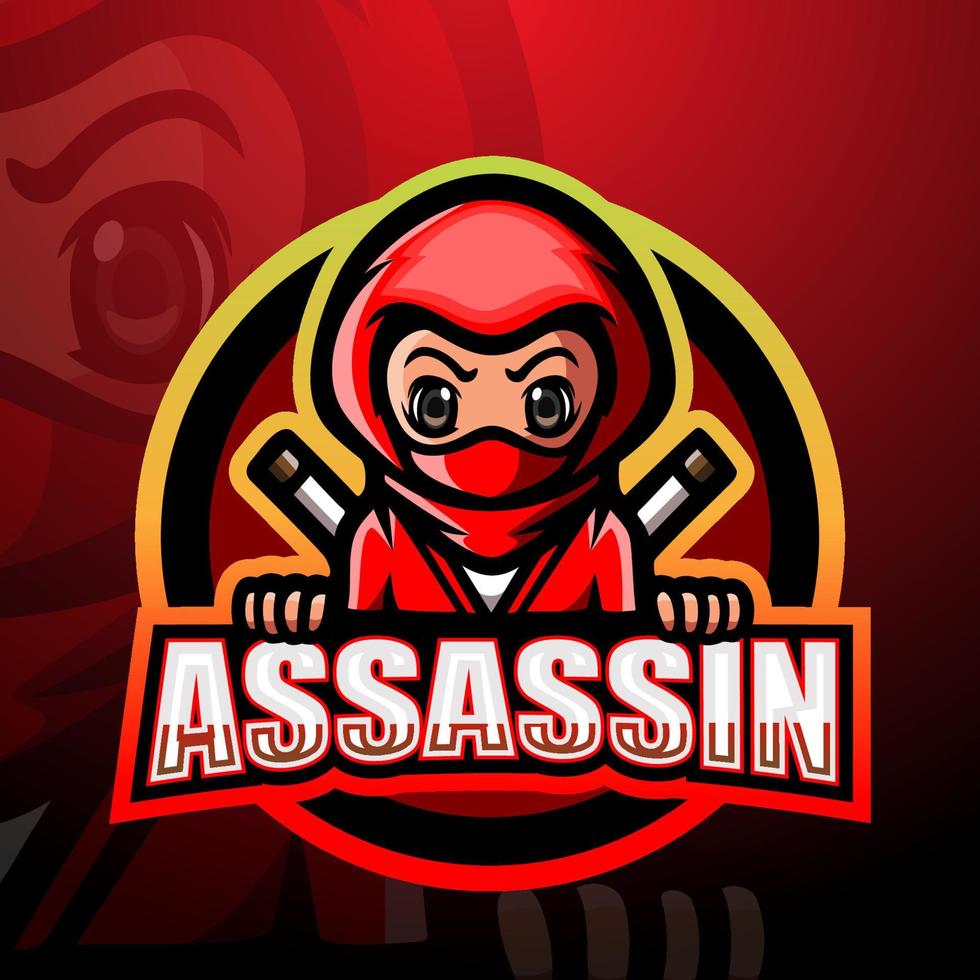 diseño de logotipo de esport de mascota asesina vector