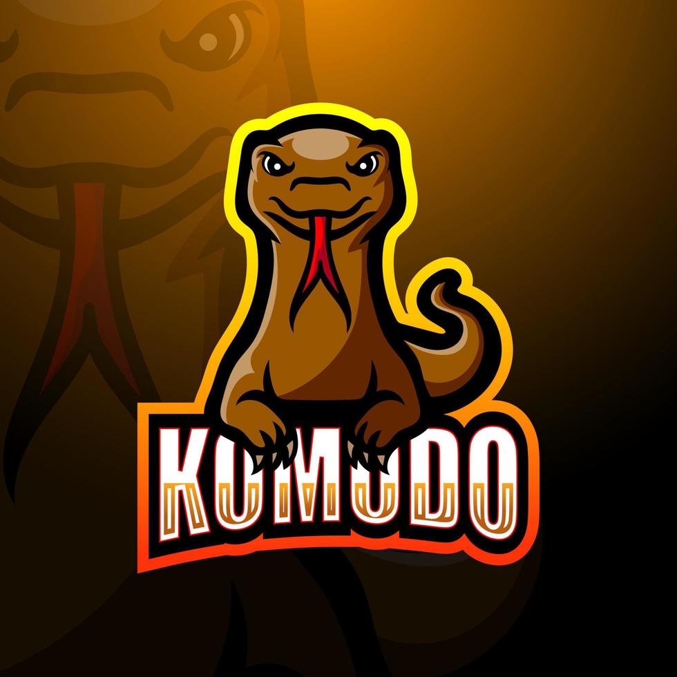 Komodo mascot esport logo design vector