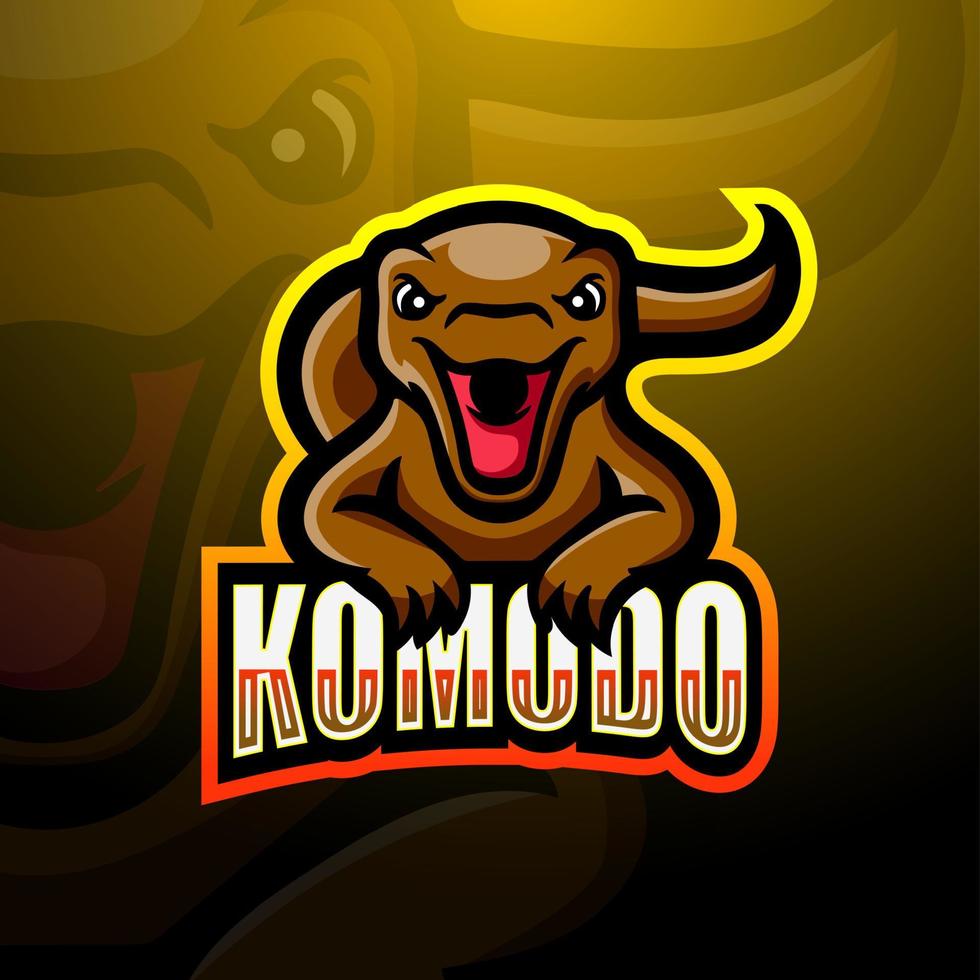 diseño de logotipo de esport de mascota de komodo vector