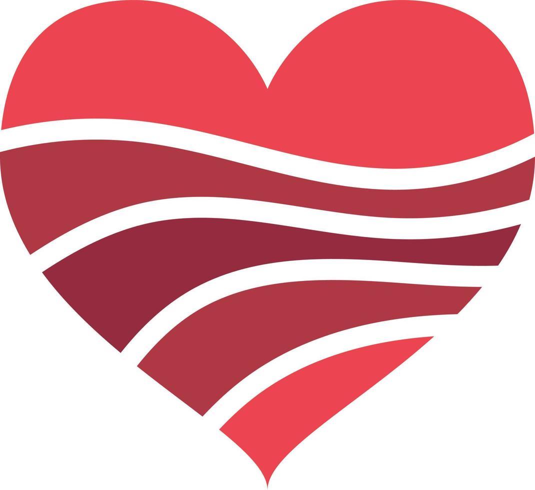 Striped Heart Filled Icon Vector