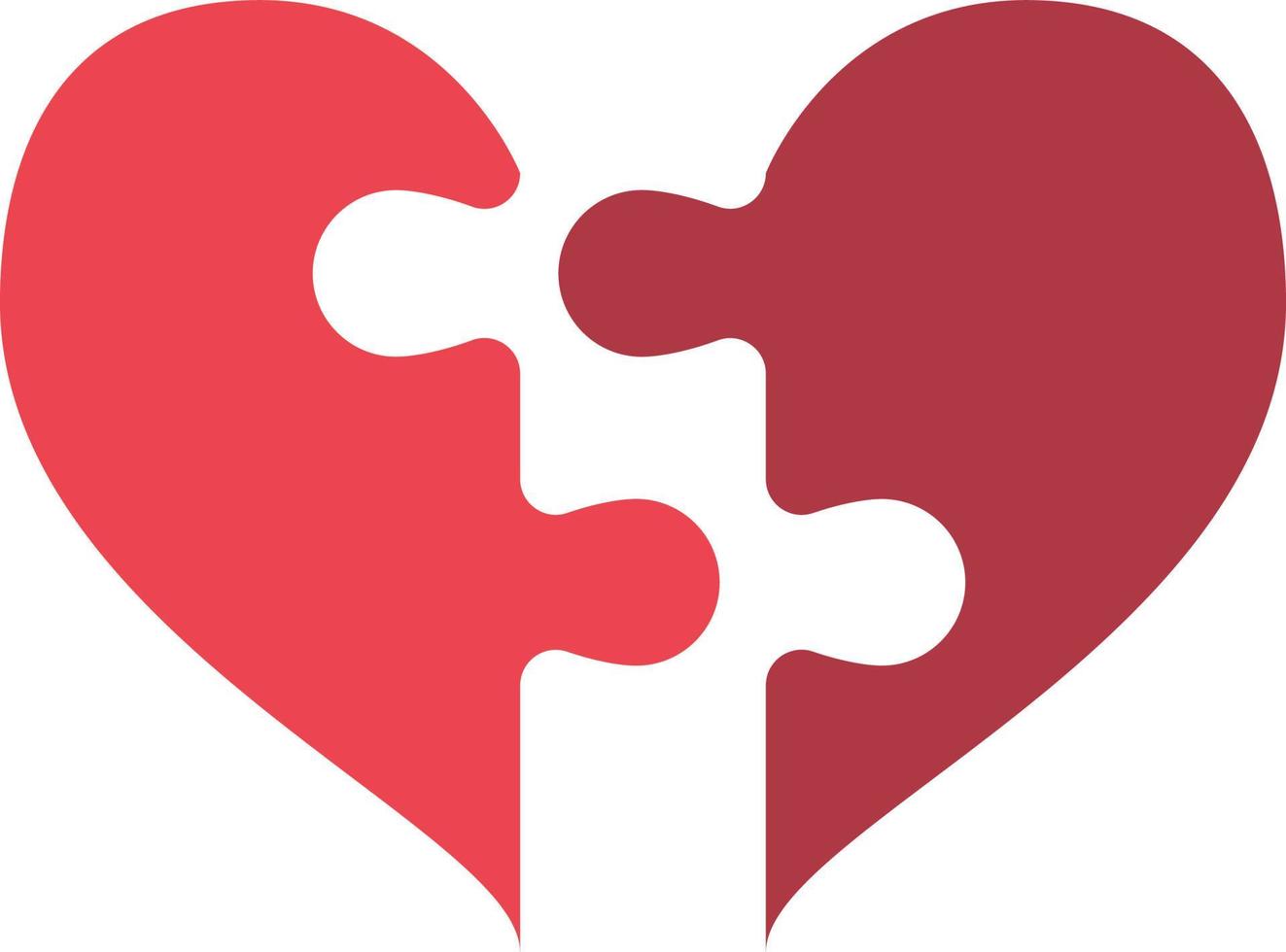 Broken Heart Puzzle Filled Icon Vector