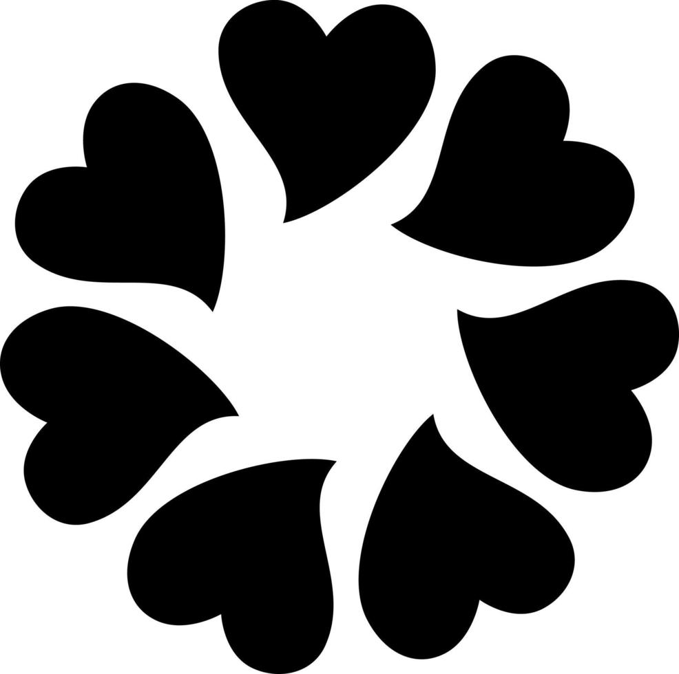 Heart Circle Glyph Icon Vector