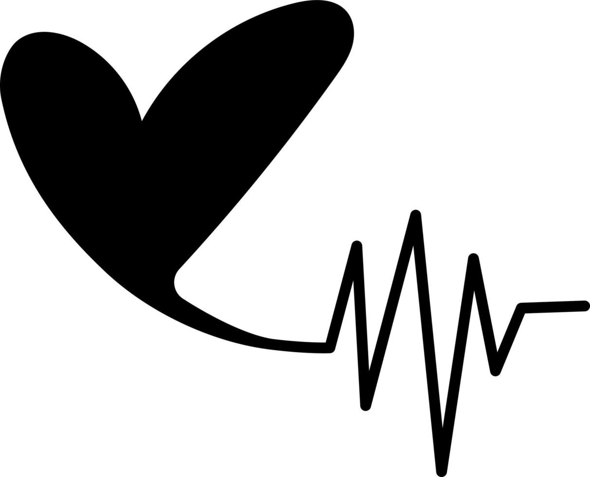 vector de icono de glifo de corazón de línea de vida