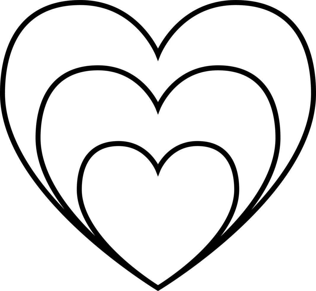 vector de icono de contorno de corazón creciente