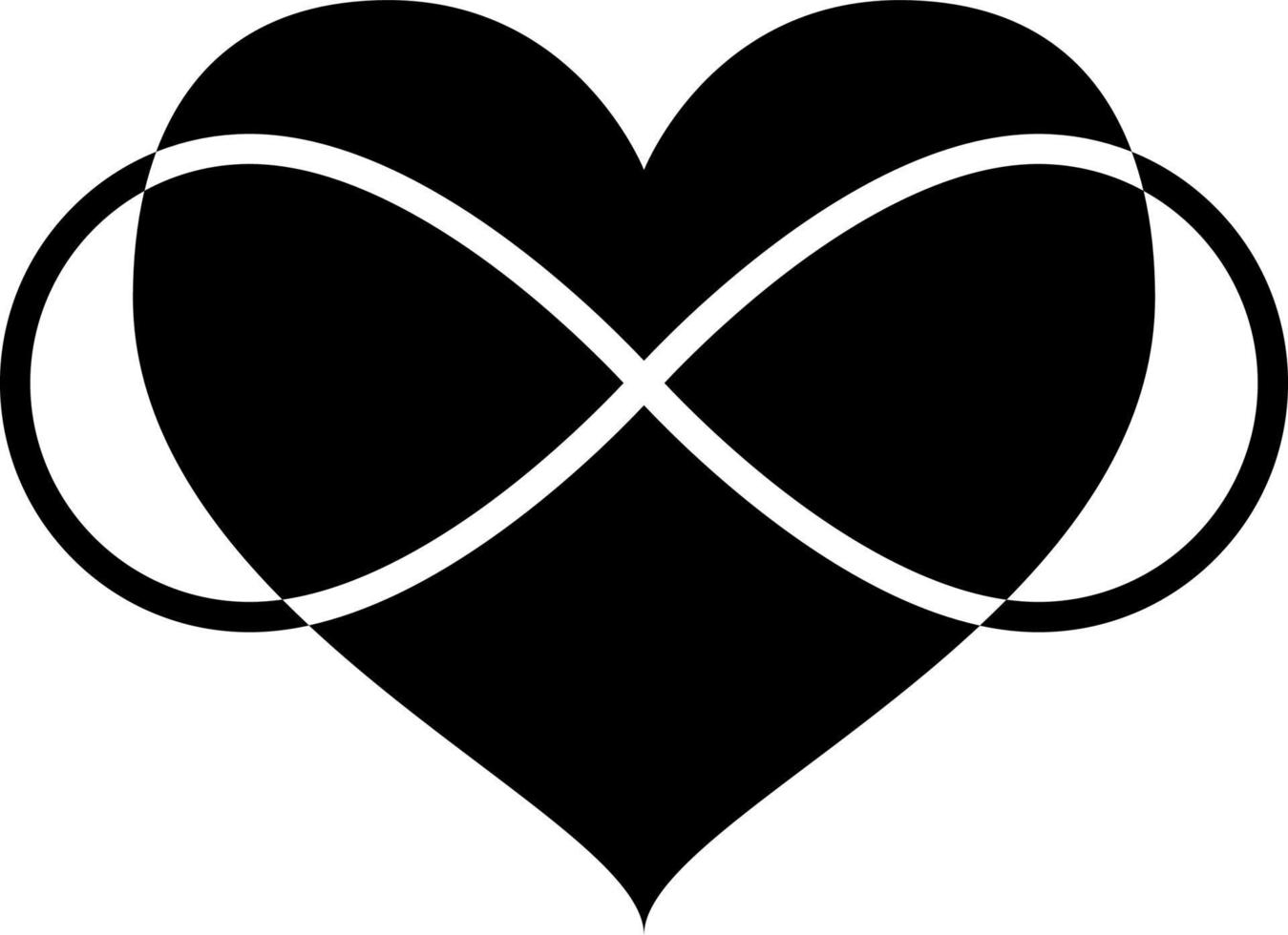 Infinity Heart Glyph Icon Vector