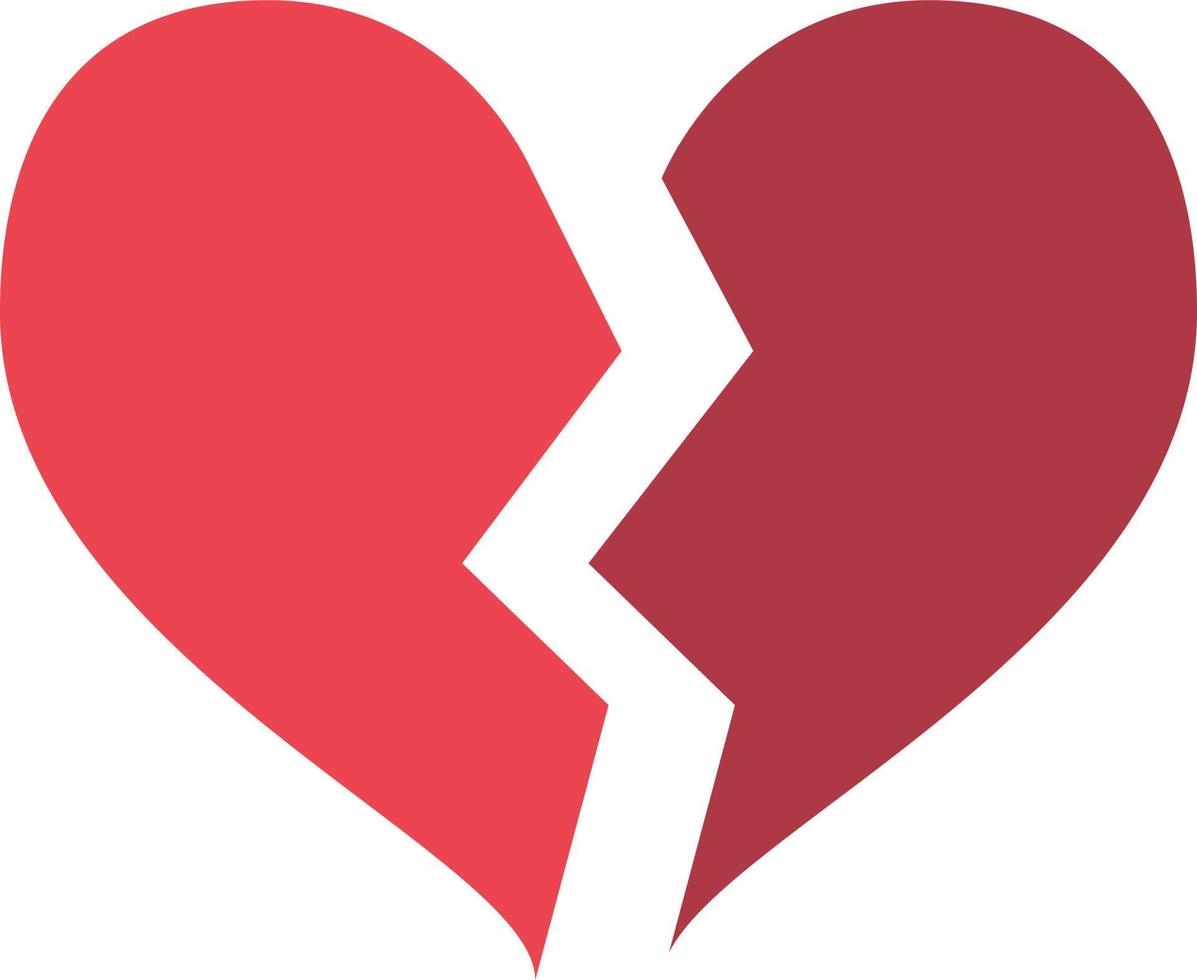 Broken Heart Filled Icon Vector