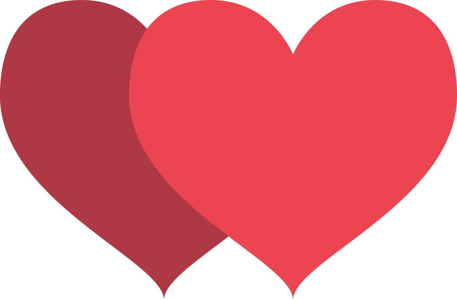 Overlapping Heart Filled Icon Vector
