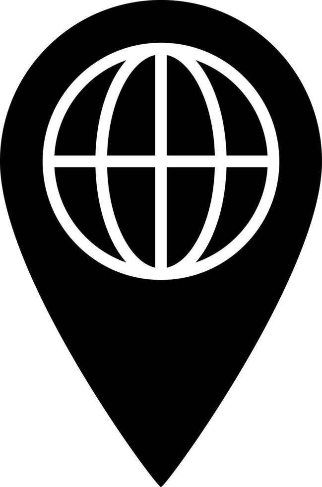 Globe Location Glyph Icon Vector