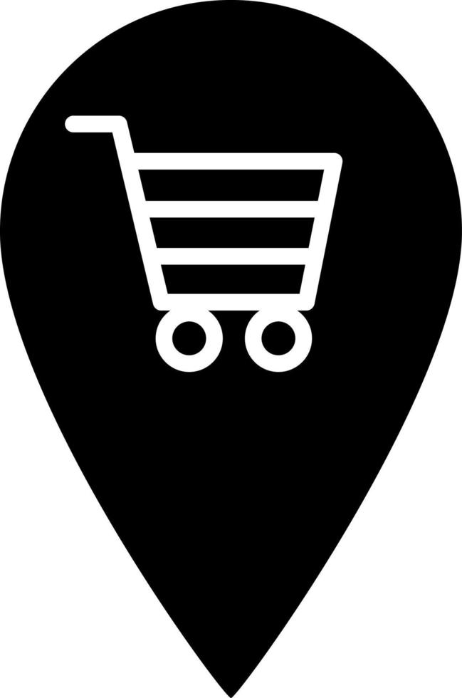 Shopping Cart Location Glyph Icon Vector