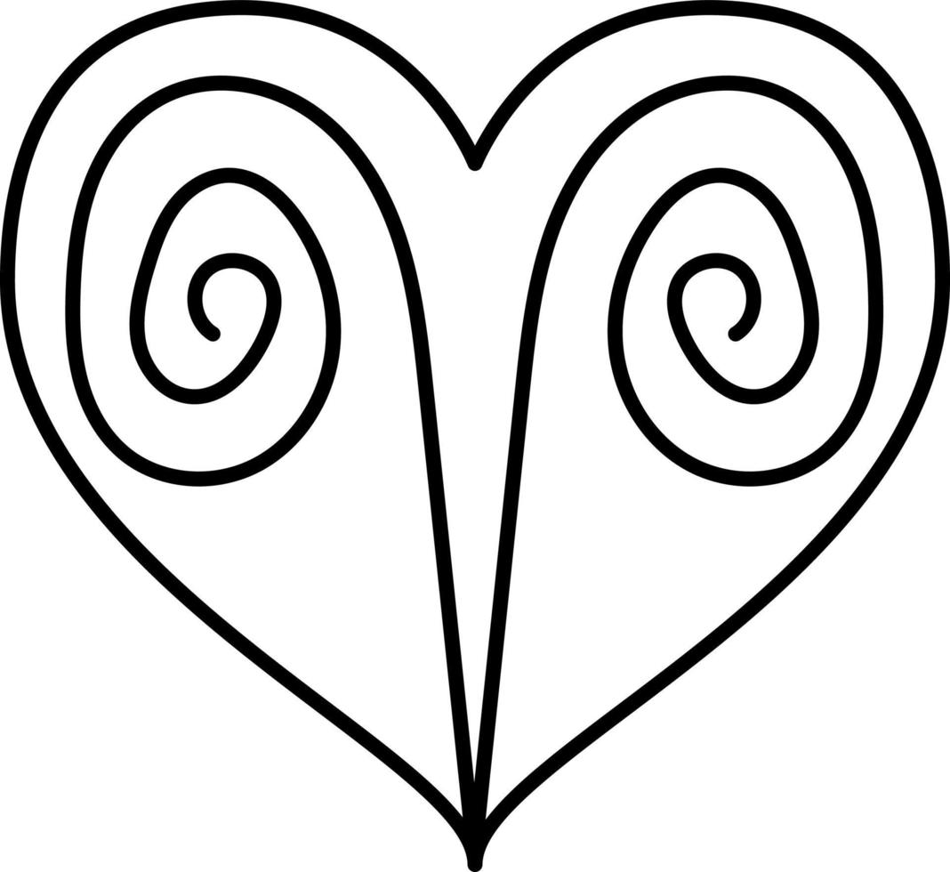 Heart Aries Zodiac Sign Outline Icon Vector