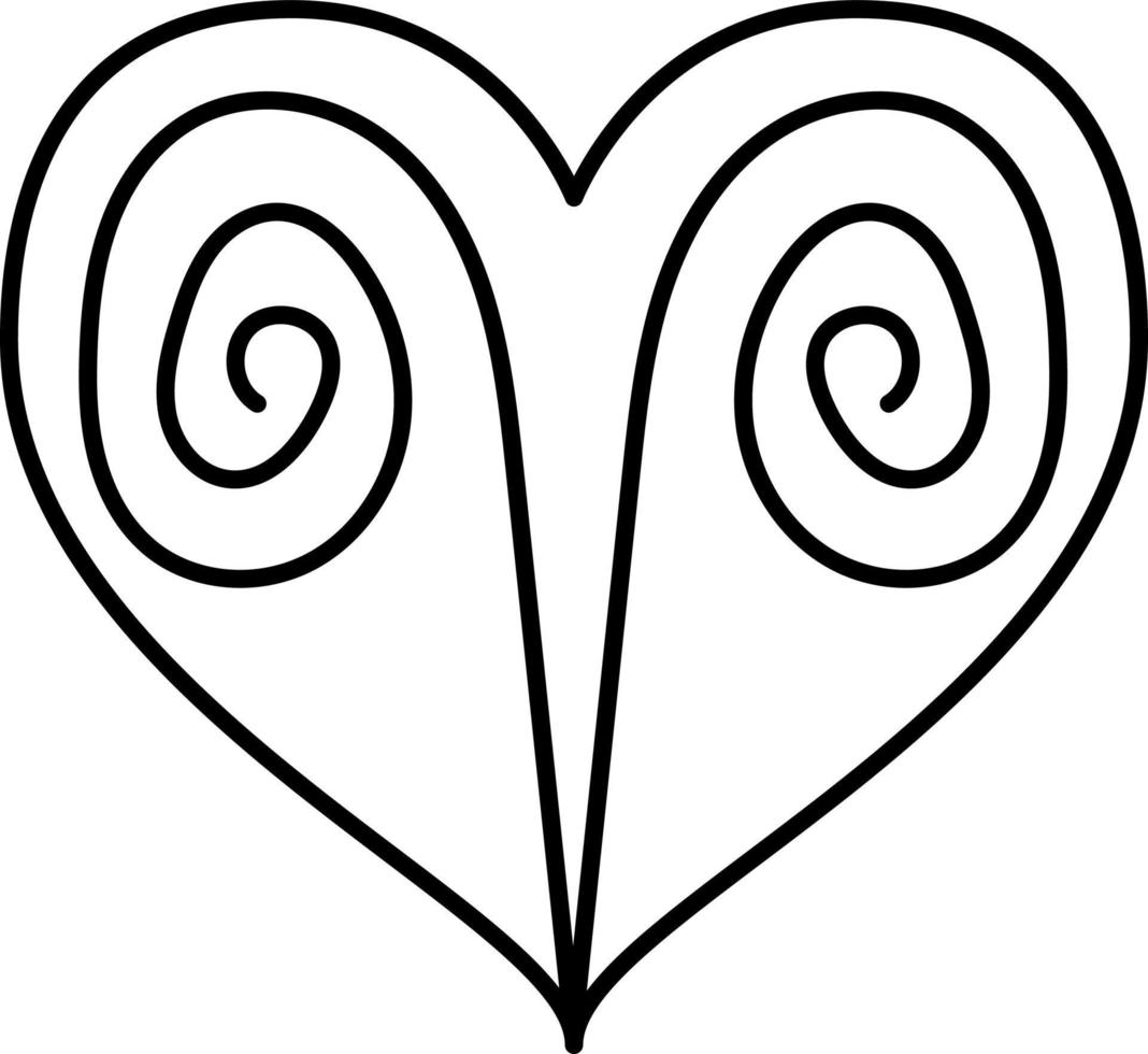 Heart Aries Zodiac Sign Outline Icon Vector