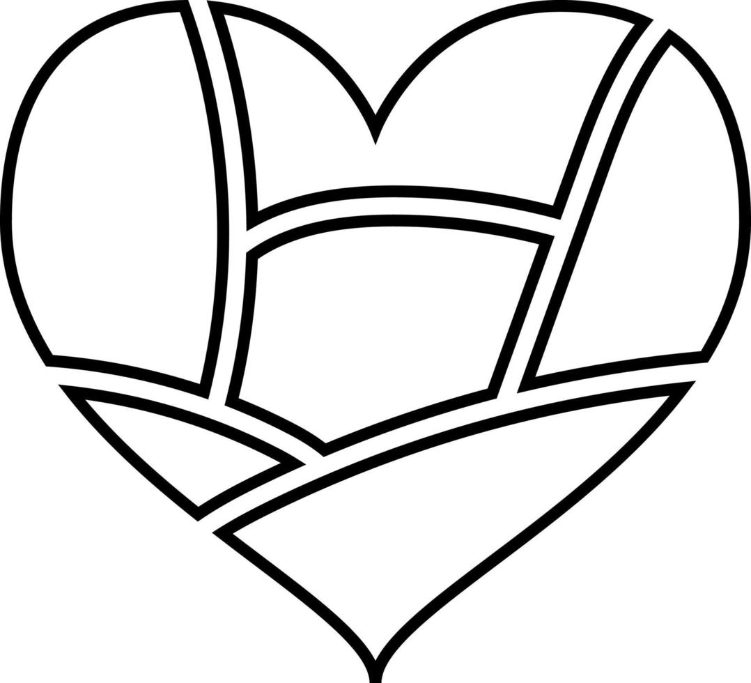 Broken Heart Outline Icon Vector