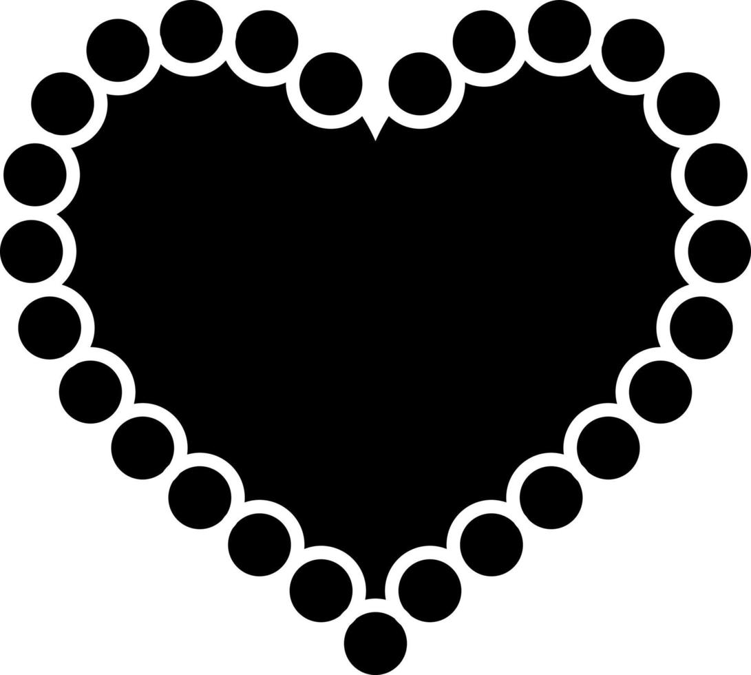 Pearl Heart Glyph Icon Vector