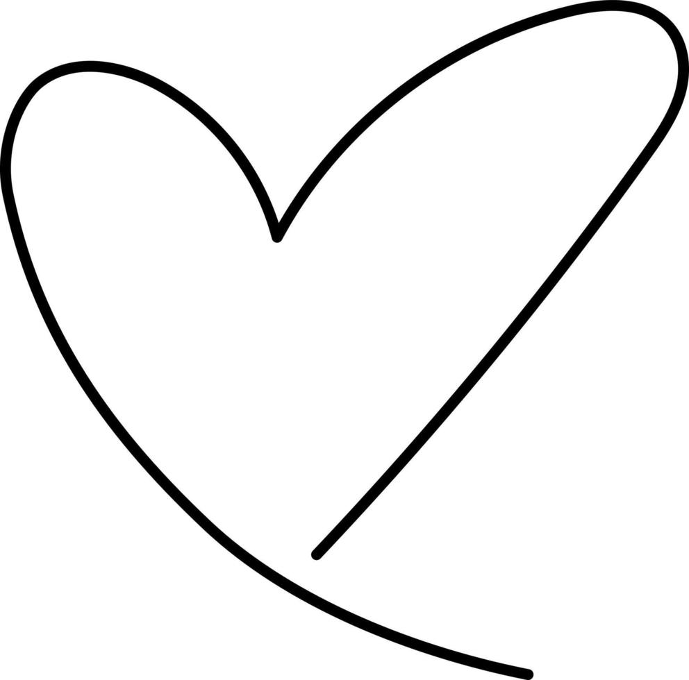 Heart Shape Outline Icon Vector