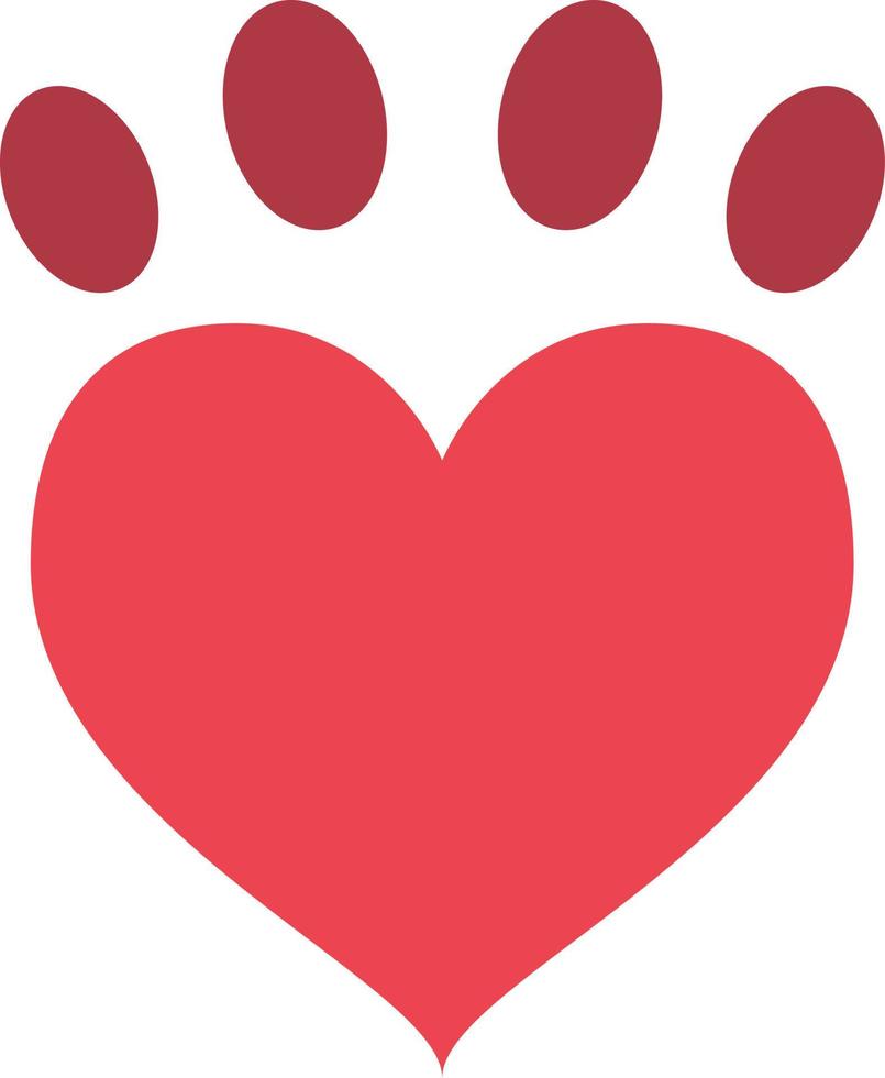 Paw Heart Filled Icon Vector