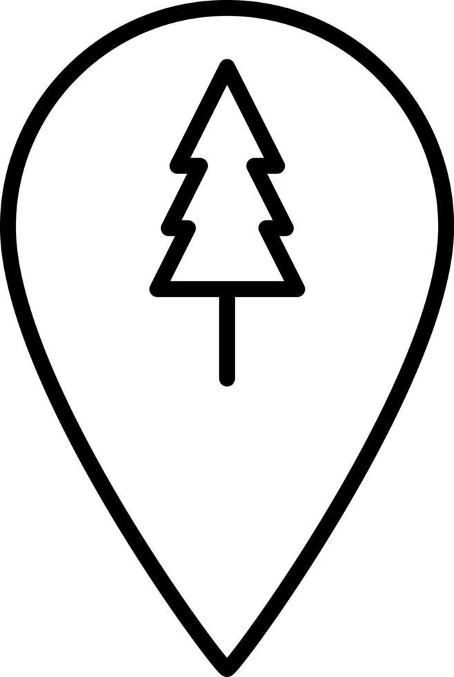 Forest Location Outline Icon Vector
