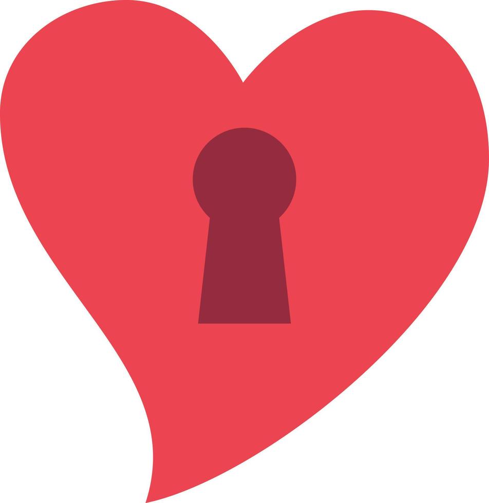 Locked Heart Filled Icon Vector