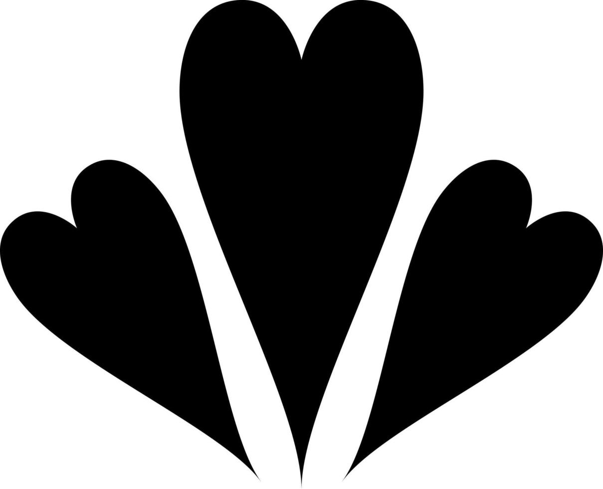 Three Heart Glyph Icon Vector
