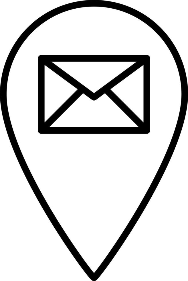 Mail Location Outline Icon Vector