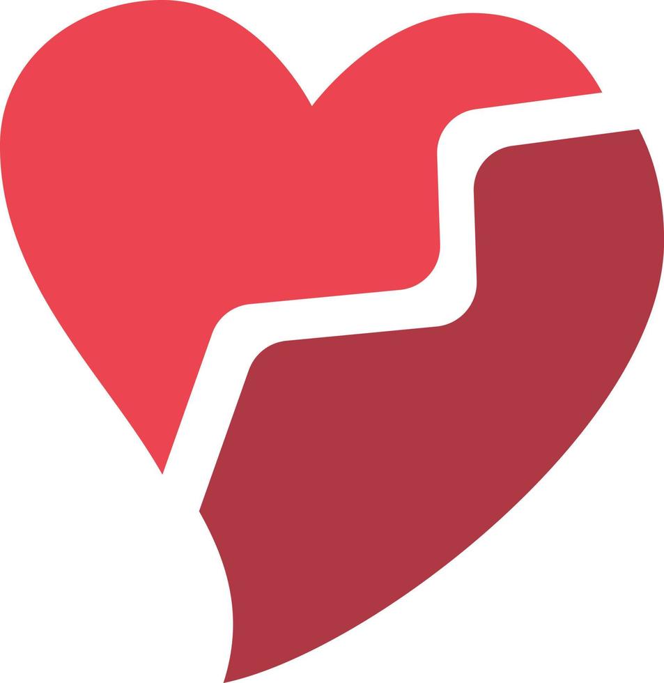 Broken Heart Filled Icon Vector