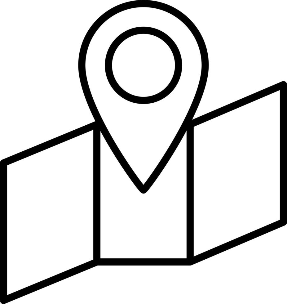 Map Location Outline Icon Vector