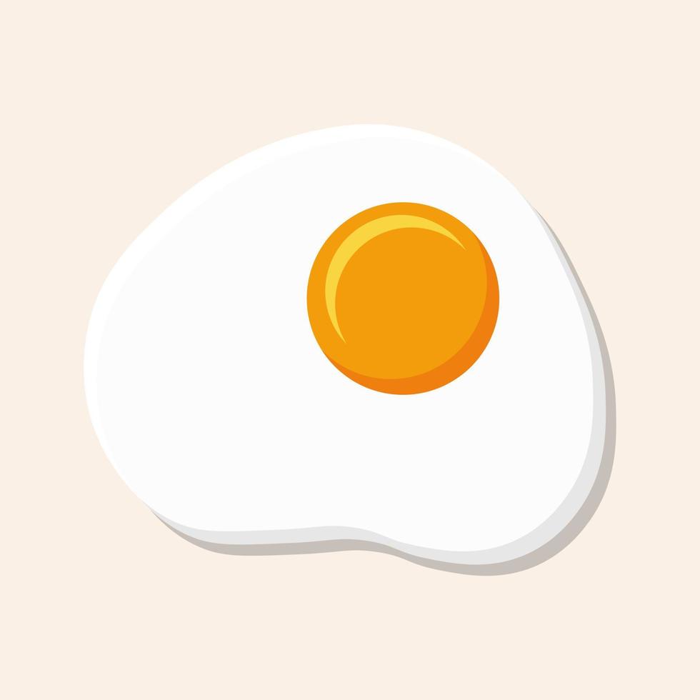 huevo frito o huevos revueltos aislados en fondo beige claro vector