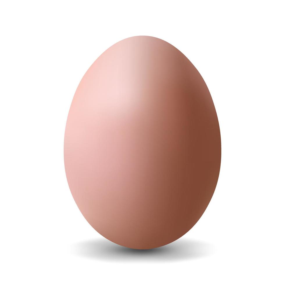 huevo de gallina beige oscuro huevo realista y volumétrico para pascua aislado sobre fondo blanco vector