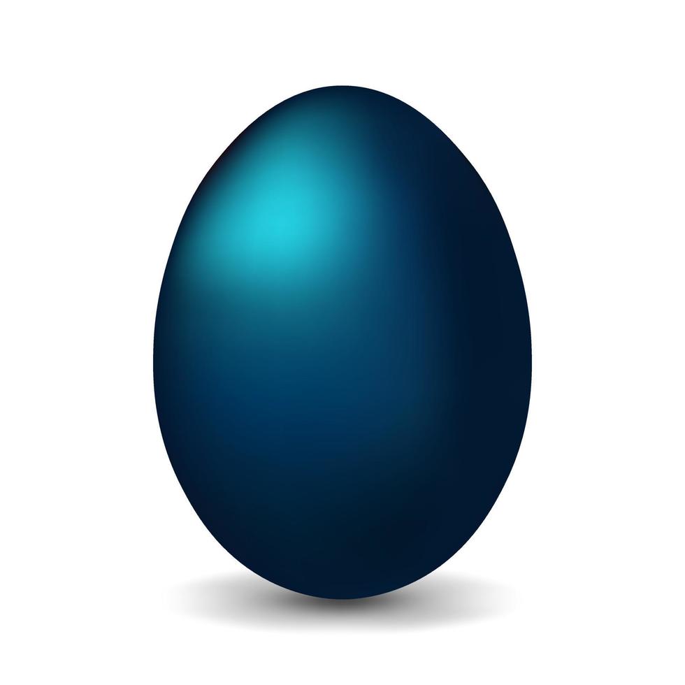 huevo de gallina azul oscuro para pascua huevo realista y volumétrico vector