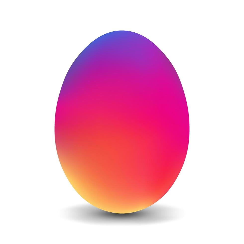 Insta color chicken egg for easter Realistic and volumetric egg vector