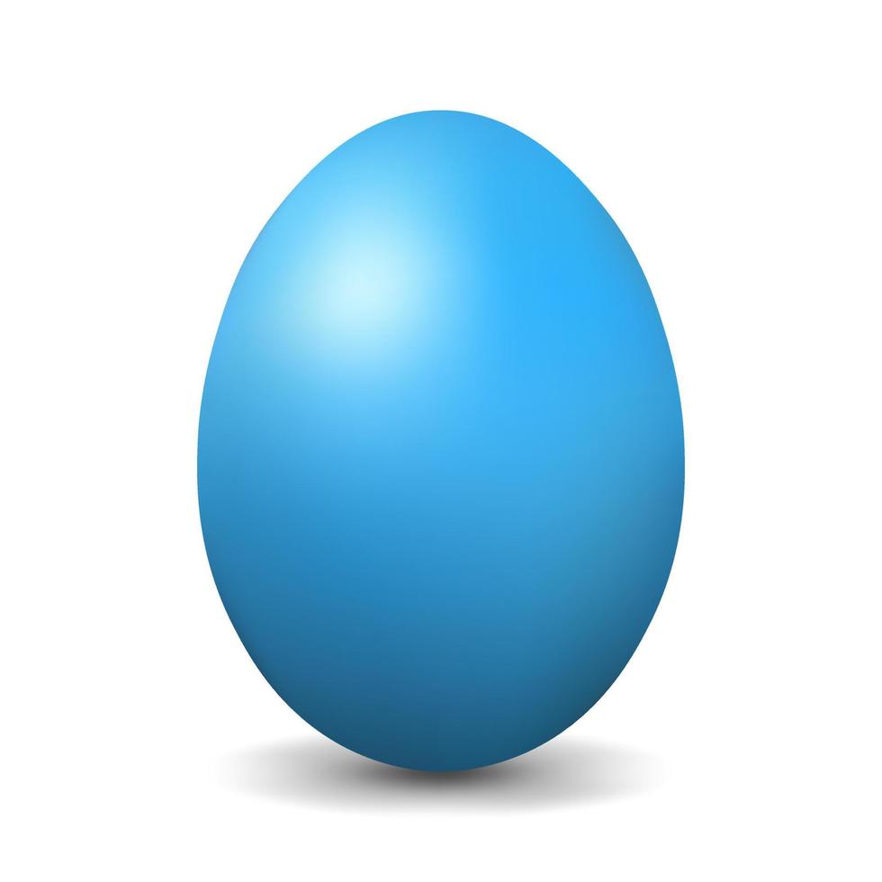 huevo de gallina azul para pascua huevo realista y volumétrico vector
