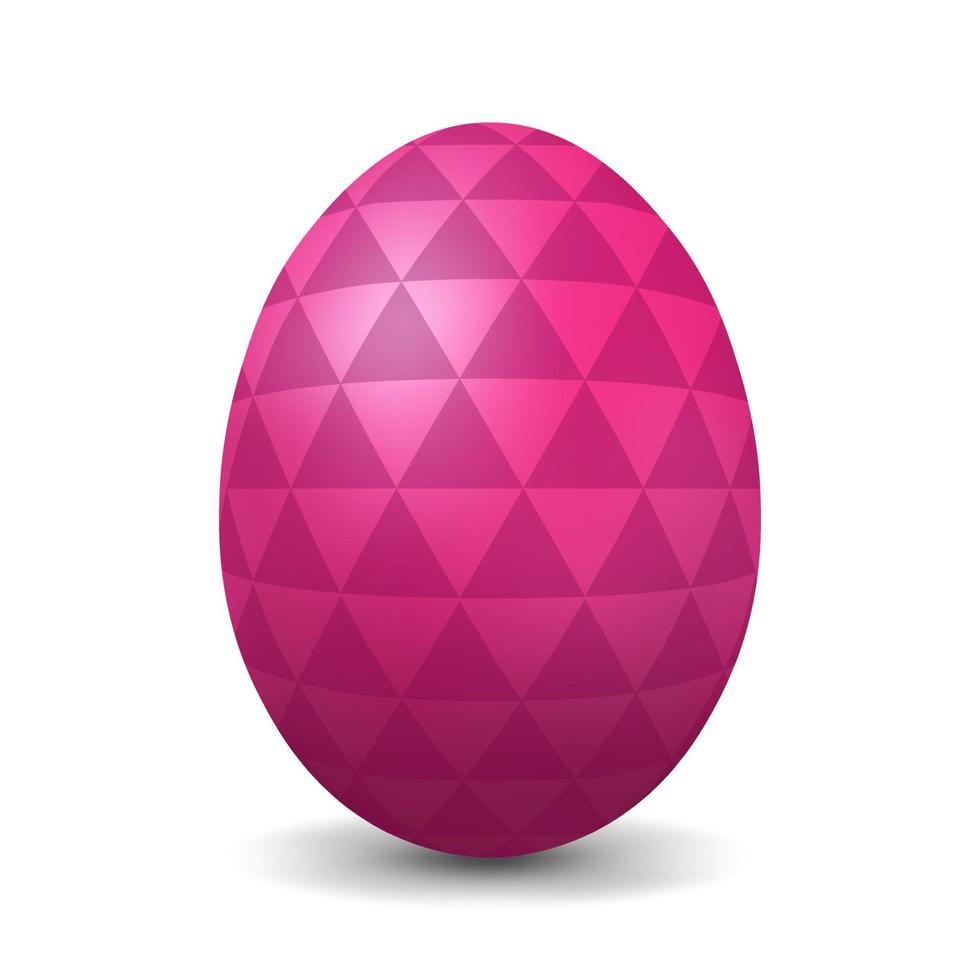 huevo de gallina rosa para pascua huevo realista y volumétrico vector