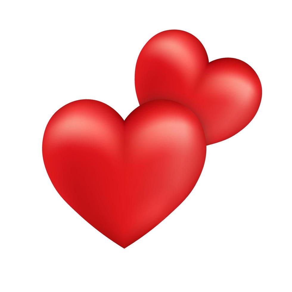 Volumetric shiny red heart icon for St. Valentines Day vector