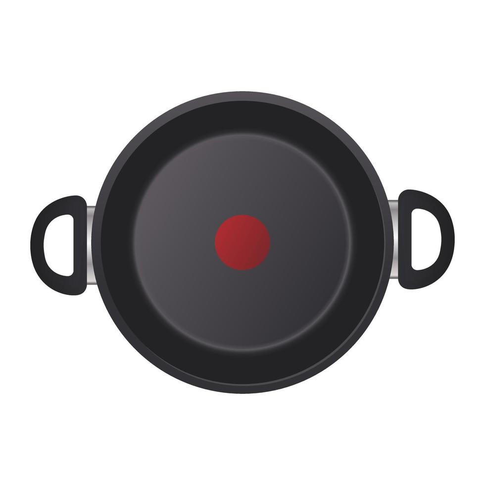 Realistic pan or saucepan in top view isolated on white background vector