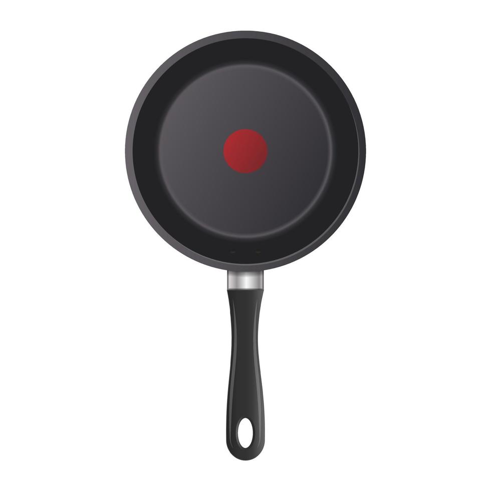 Realistic frying pan in top view isolated on white background vector