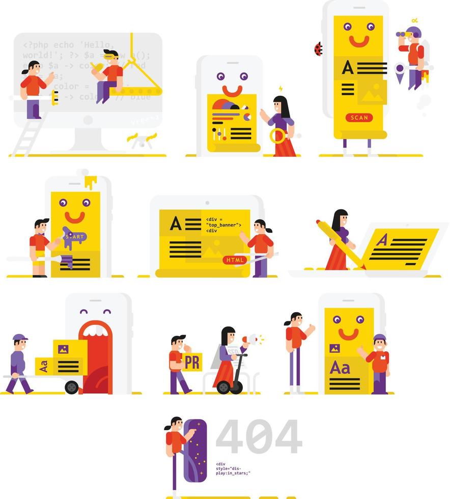 A group of people of different professions on a white background. Vector illustration in a flat style