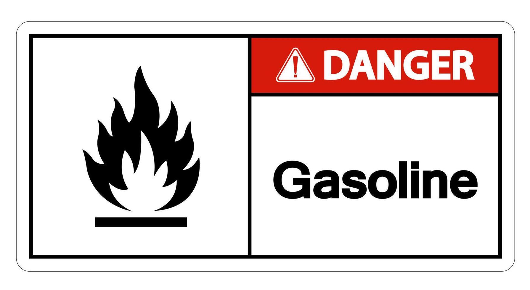 signo de símbolo de gasolina de peligro sobre fondo blanco vector