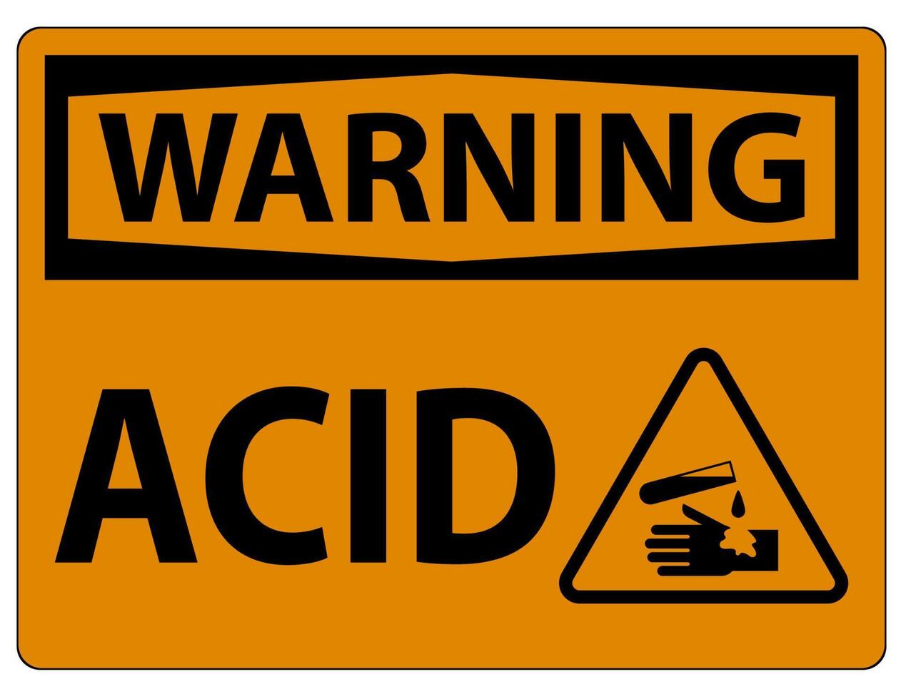 Label Acid Warning Sign On White Background vector