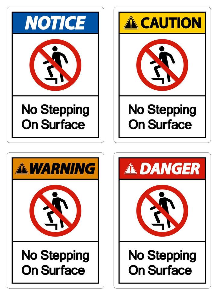 Warning No Stepping On Surface Symbol Sign vector