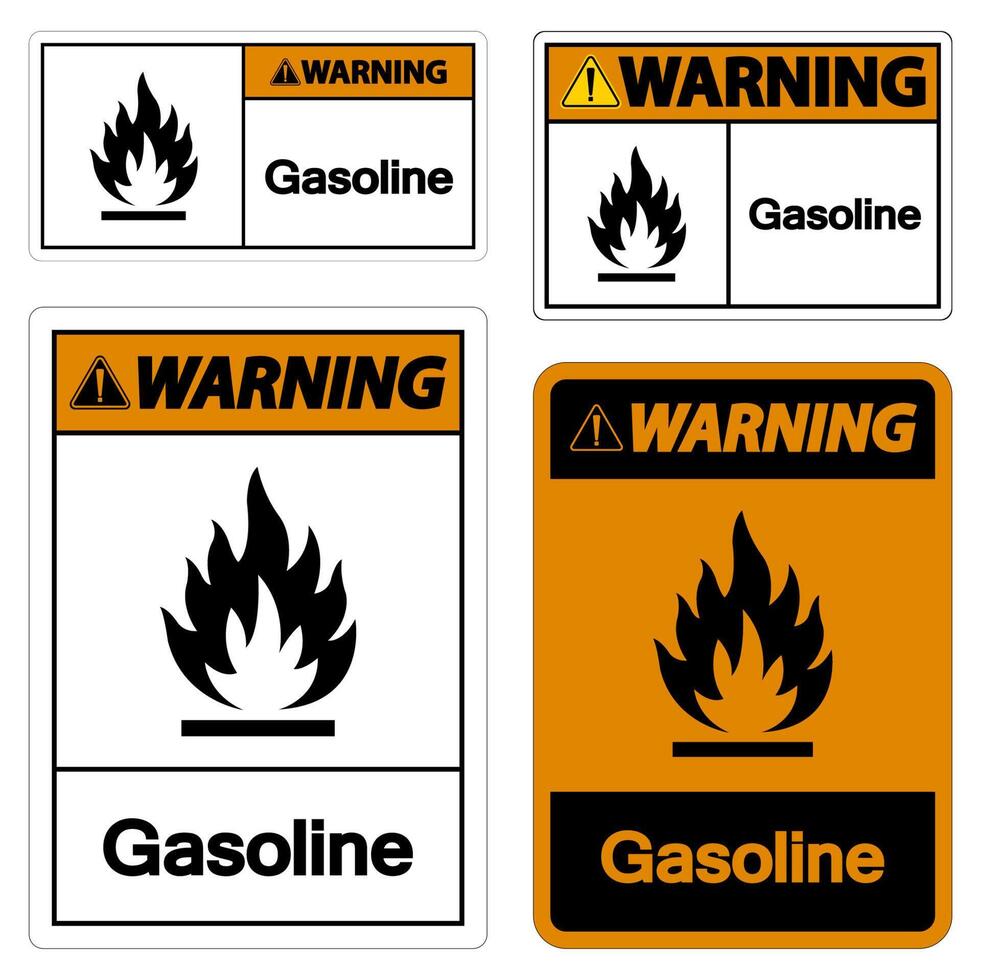 Warning Gasoline Symbol Sign On White Background vector