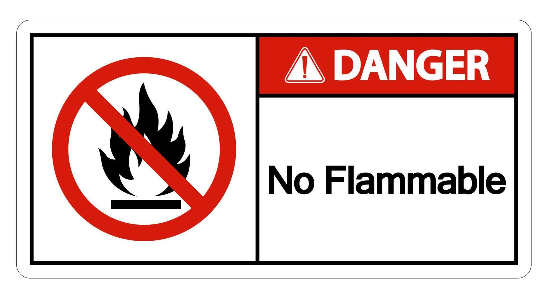 Danger No Flammable Symbol Sign On White Background vector