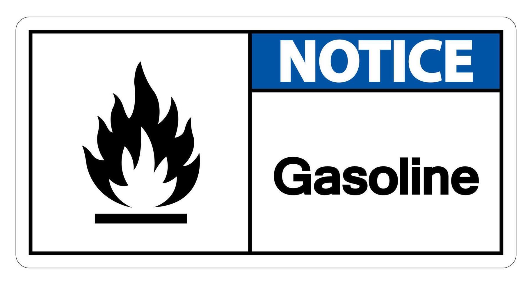 Notice Gasoline Symbol Sign On White Background vector